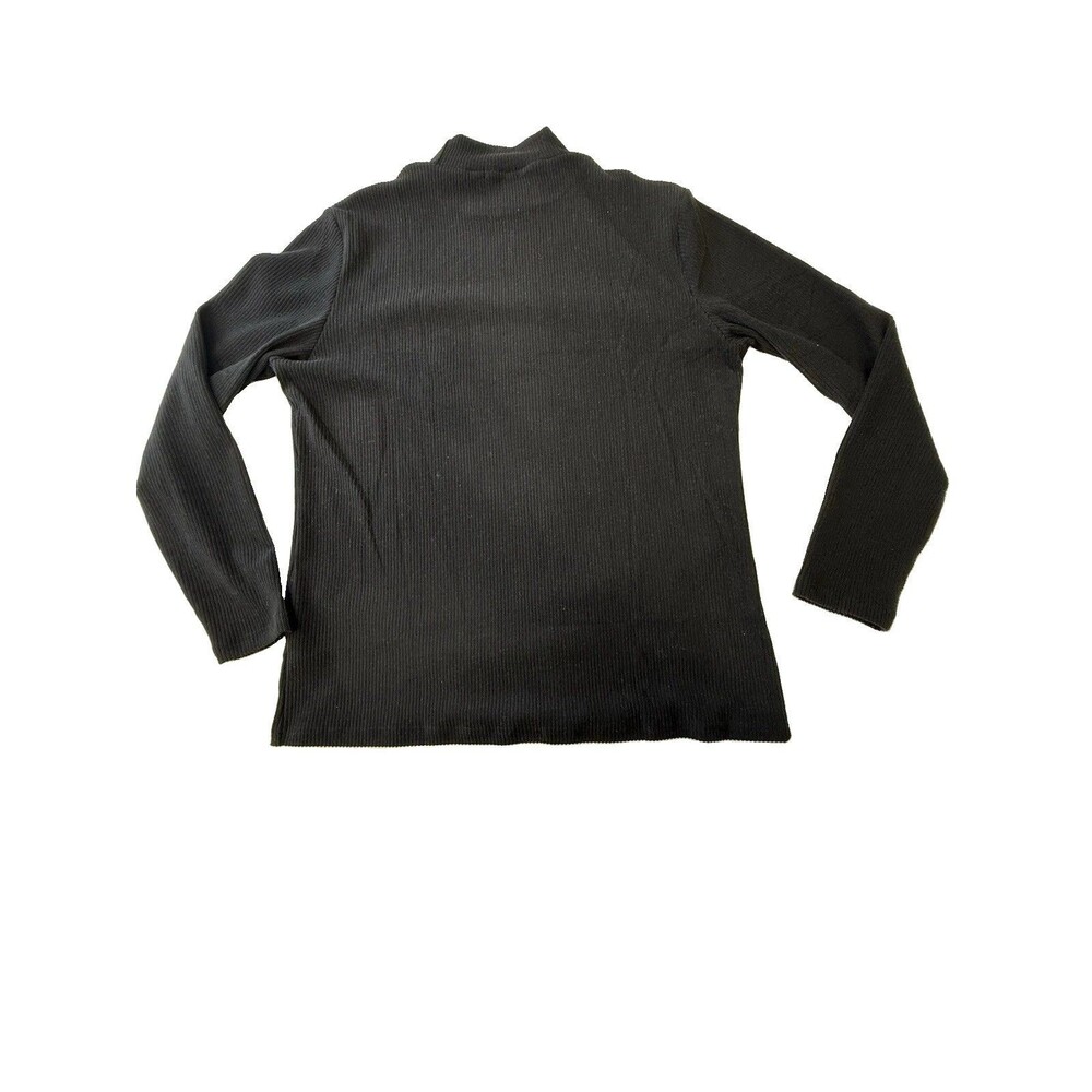 COOFANDY Men’s Large Black Ribbed Mock Neck Sweater Slim Fit Stretch Pullover